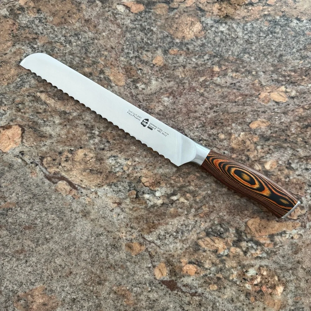 TUO 9” Serrated Bread Knife German Steel Bakery & Kitchen